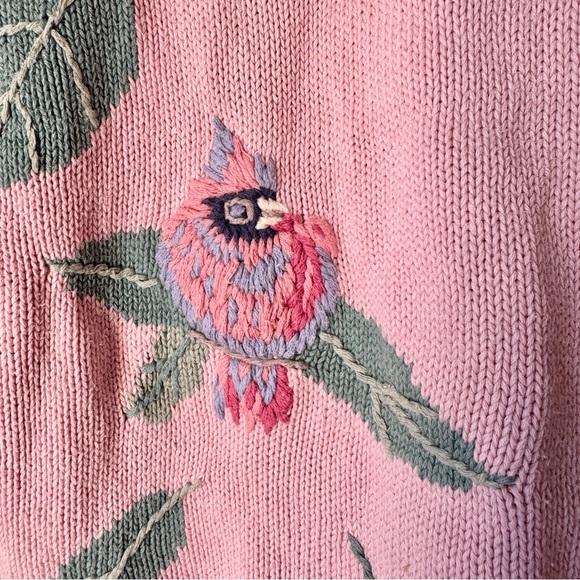 🌸 Vintage 90s Embroidered Northern Treasures Bird Cardigan 🦜🕊️ - Picture 10 of 15